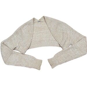 Free People Cream Cropped Knit Bolero Sweater Sz XS